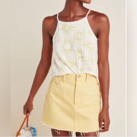 Anthropologie White Lace Overlay
Cosette Top Size Small Eyelet Design - Picture 1 of 8